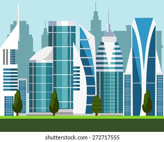 Vector modern city illustration