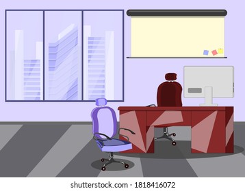 vector - modern city office room ready to print illustration 