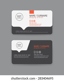 Vector modern clean business card template. Flat design