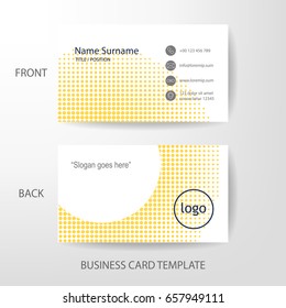 Vector modern and clean business card name card design template in yellow halftone style