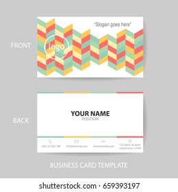 Vector modern and clean business card name card design template. Pastel color tone graphic illustration.