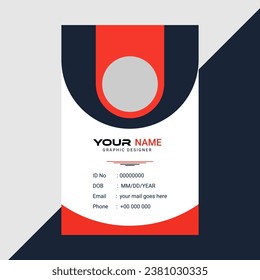 Vector modern and clean business id card template design red and blue
