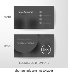 Vector modern and clean grey halftone style business card name card design template