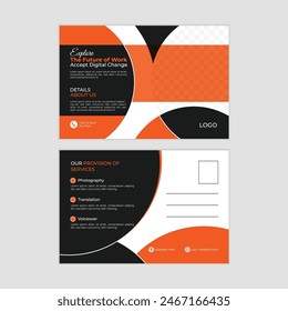 Vector modern and clean post card design for medical