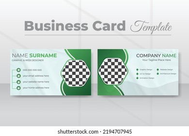 Vector Modern clean and professional business card template design. with abstract shape Contact card Two sided background