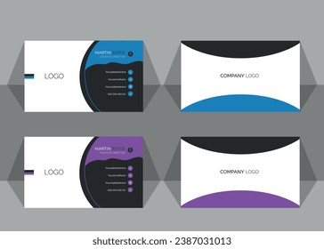 Diseño de tarjetas de visita profesional, modernas y limpias para vectores,