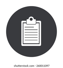 Vector modern clipboard gray circle icon on white background