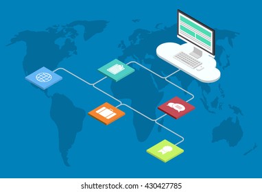 Vector modern cloud computing infographics background. Eps10