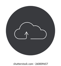 Vector modern cloud gray circle icon on white background