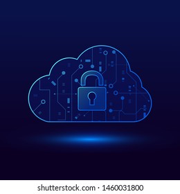 vector modern cloud security technology , Shield With Keyhole icon , personal data 