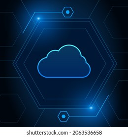 vector modern cloud technology futuristic 