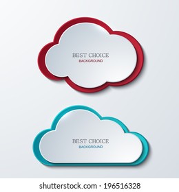 Vector modern clouds banners set. 2 variants. Business elemetn design. Eps10