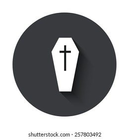 Vector modern coffin gray circle icon on white background