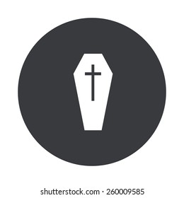 Vector modern coffin gray circle icon on white background