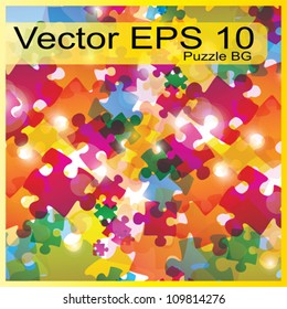 Vector Modern Color Puzzle Background set