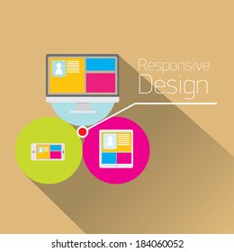 vector modern color responsive infographic web design illustration