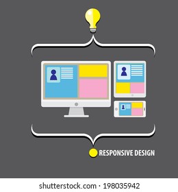 vector modern color responsive web design illustration