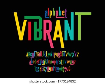 Vector of modern colorful alphabet design