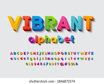 Vector of modern colorful alphabet design