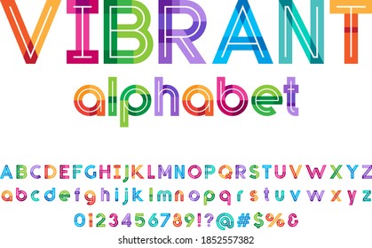 Vector of modern colorful alphabet design