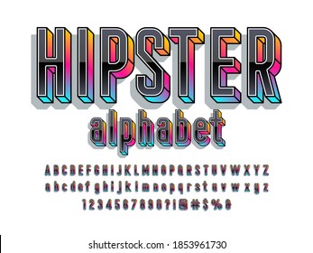 Vector of modern colorful alphabet design