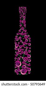 Vector modern colorful background with bottle shape from flowers