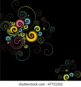 Vector modern colorful background twirls