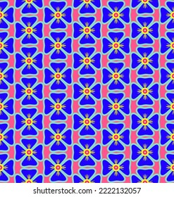 Vector Modern Colorful Basic Horizontal Straight Cute Plaid Flowers Botanical illustration with bright colors seamless pattern suitable for printing on surface and texture plaid skirt, wallpaper 