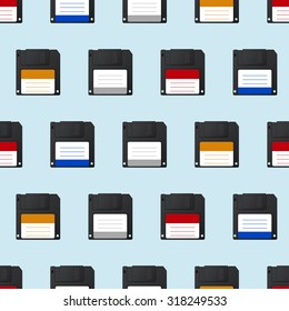 vector modern colorful diskette seamless background template
