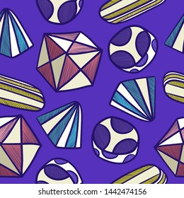 vector modern colorful doodle geometric seamless pattern