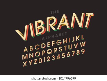 Vector of modern colorful font and alphabet