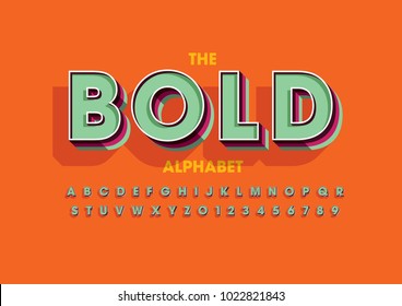 Vector of modern colorful font and alphabet