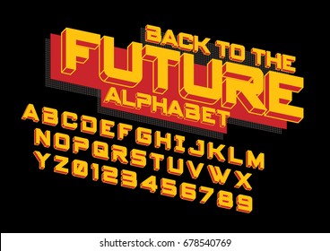 Vector of modern colorful font and alphabet