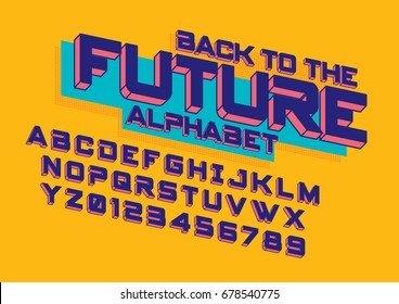 Vector of modern colorful font and alphabet