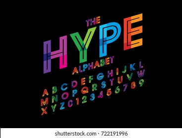 Vector of modern colorful font and alphabet Vector of modern colorful font and alphabet