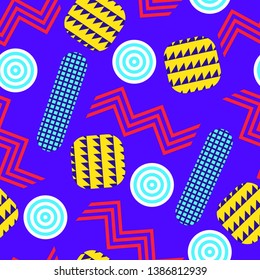 vector modern colorful geometric memphis style seamless pattern