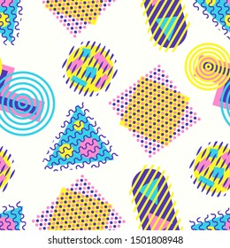 vector modern colorful geometric seamless pattern on cream