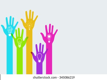 Vector modern colorful hands infographics background. Creative template