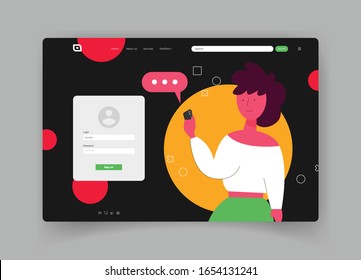 Vector modern colorful landing page