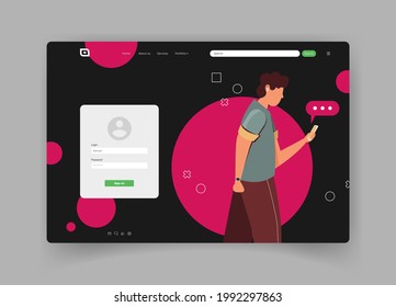 Vector modern colorful landing page