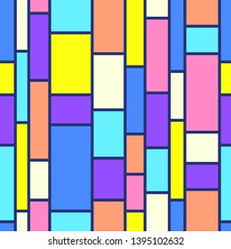 vector modern colorful mondrian art style seamless pattern