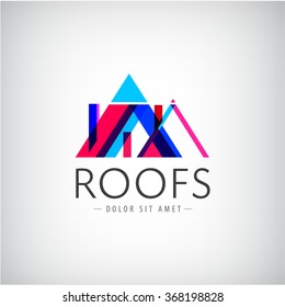 Vector modern colorful roofs logo, houses, building logo, icon isolated