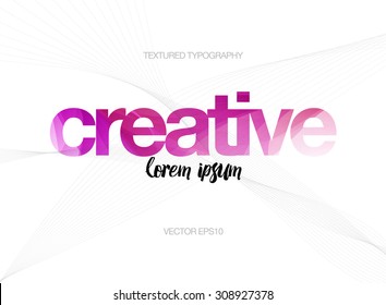 Vector modern colorful textured typography with wireframes on the background - Creative