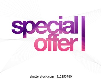 Vector modern colorful textured typography with wireframes on the background - Special offer