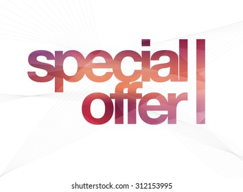 Vector modern colorful textured typography with wireframes on the background - Special offer