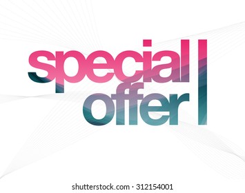 Vector modern colorful textured typography with wireframes on the background - Special offer