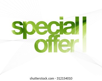Vector modern colorful textured typography with wireframes on the background - Special offer