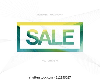 Vector modern colorful textured typography with wireframes on the background - Sale - in a rectangular frame