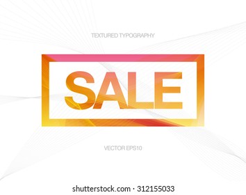 Vector modern colorful textured typography with wireframes on the background - Sale - in a rectangular frame