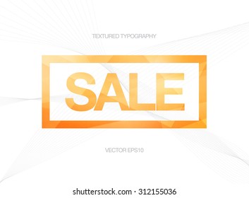 Vector modern colorful textured typography with wireframes on the background - Sale - in a rectangular frame